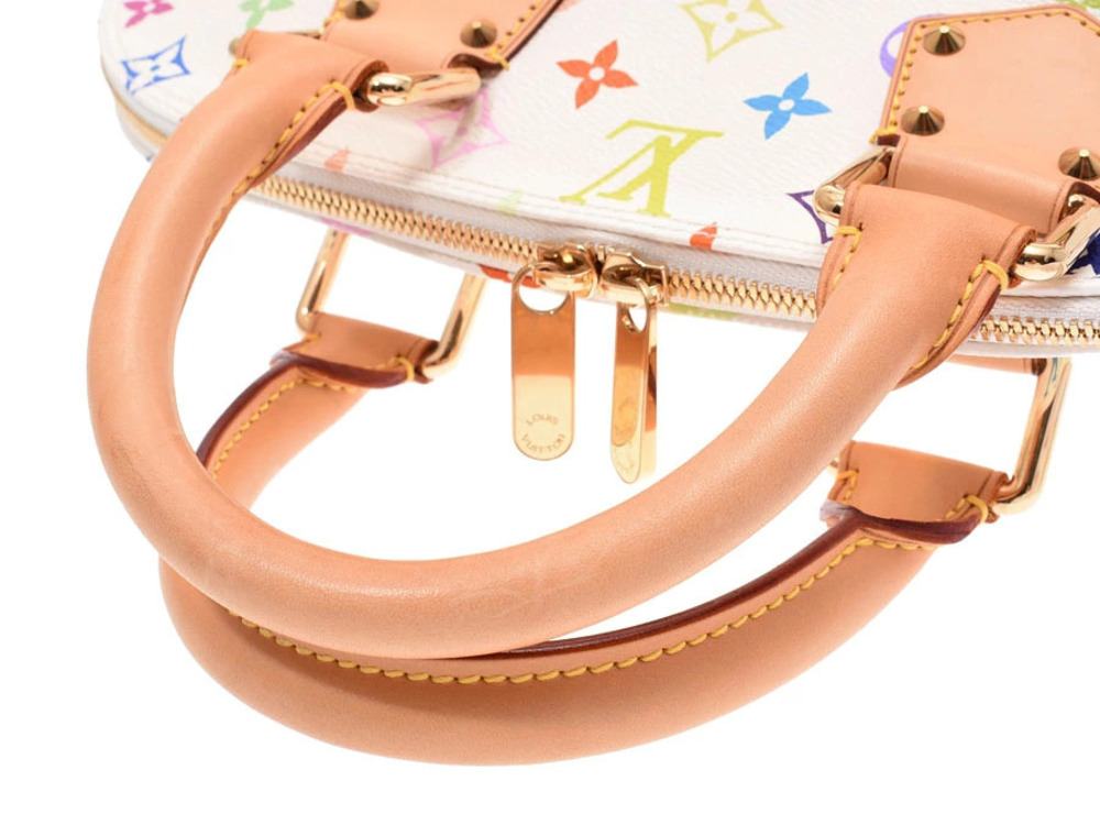 Louis Vuitton Multicolor Leather Handbag Alma White - Picture 3 of 11